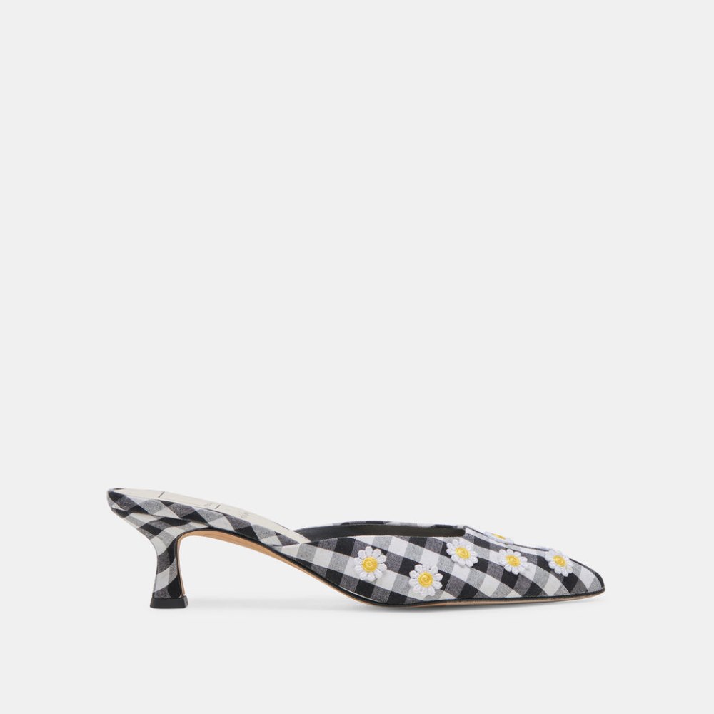 Dolce Vita Lilou Heels Black White Gingham