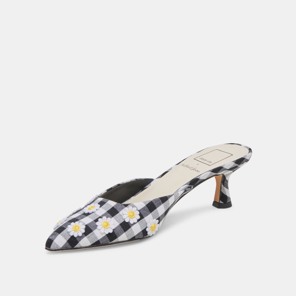 Dolce Vita Lilou Heels Black White Gingham