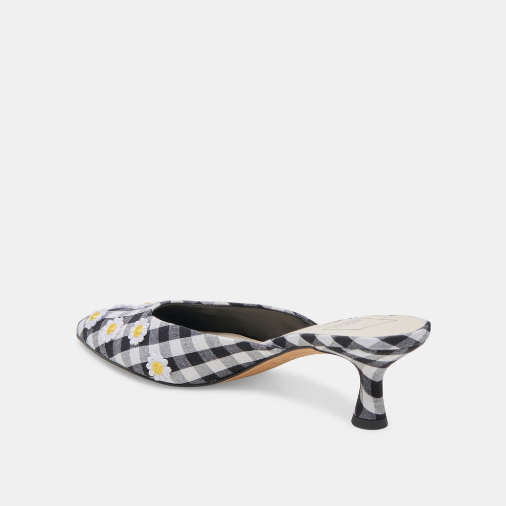 Dolce Vita Lilou Heels Black White Gingham