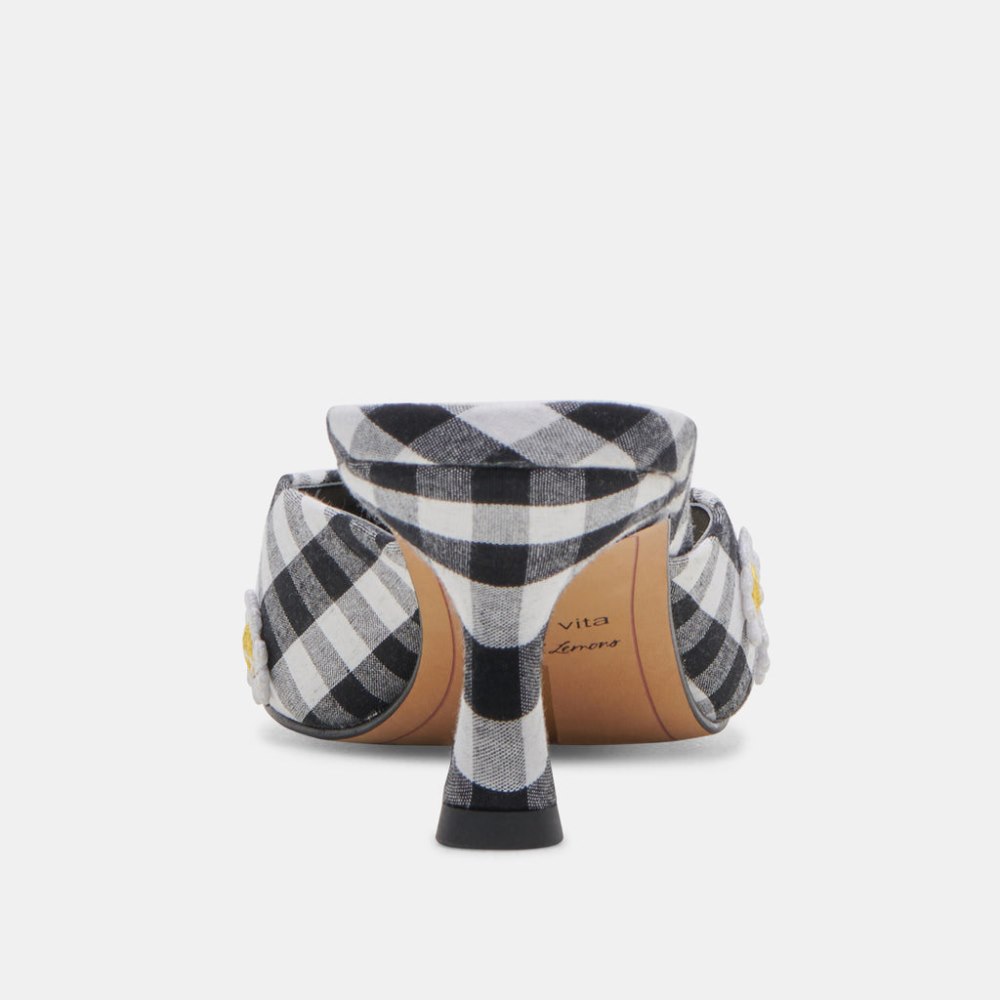 Dolce Vita Lilou Heels Black White Gingham