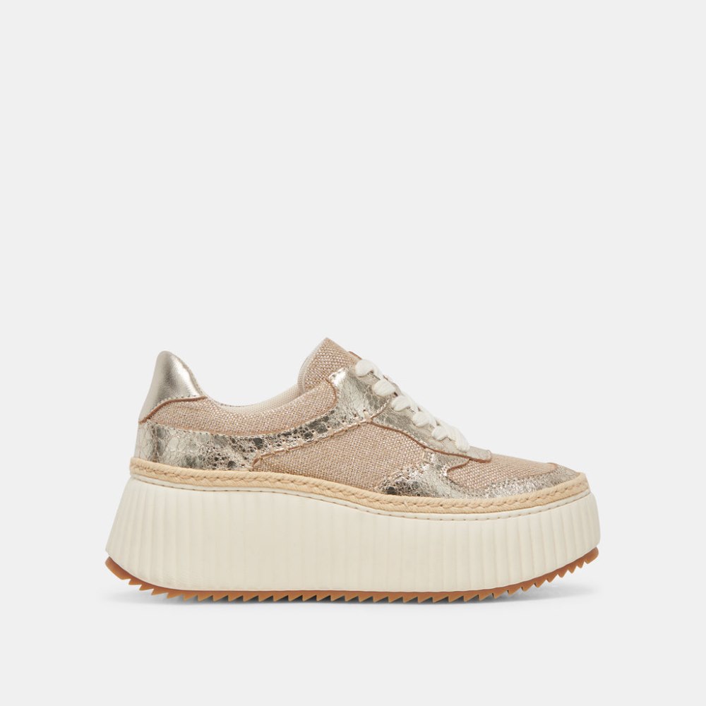 Dolce Vita Dandi Sneakers Light Gold Woven
