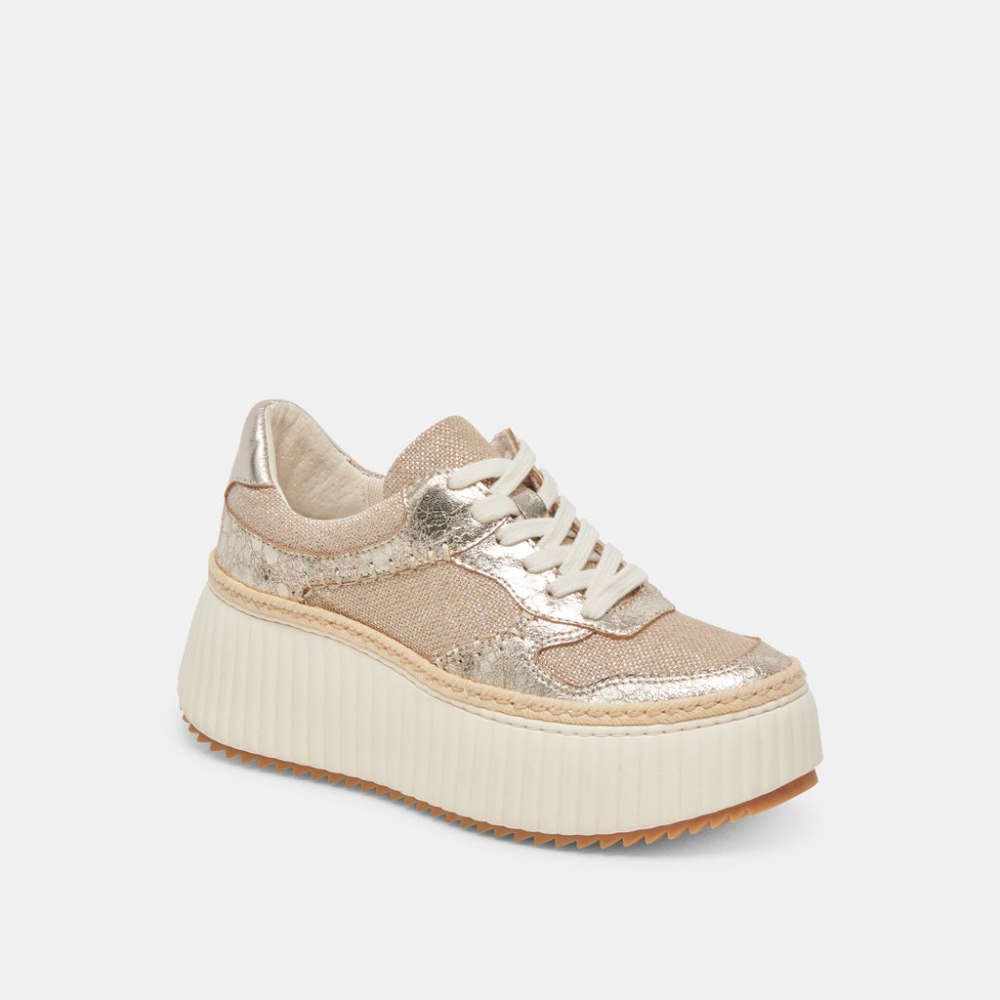 Dolce Vita Dandi Sneakers Light Gold Woven