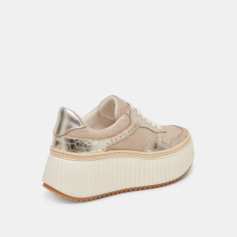 Dolce Vita Dandi Sneakers Light Gold Woven