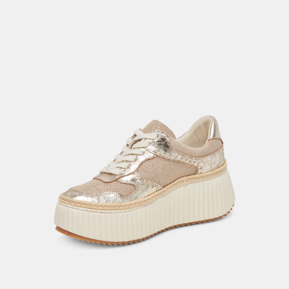Dolce Vita Dandi Sneakers Light Gold Woven