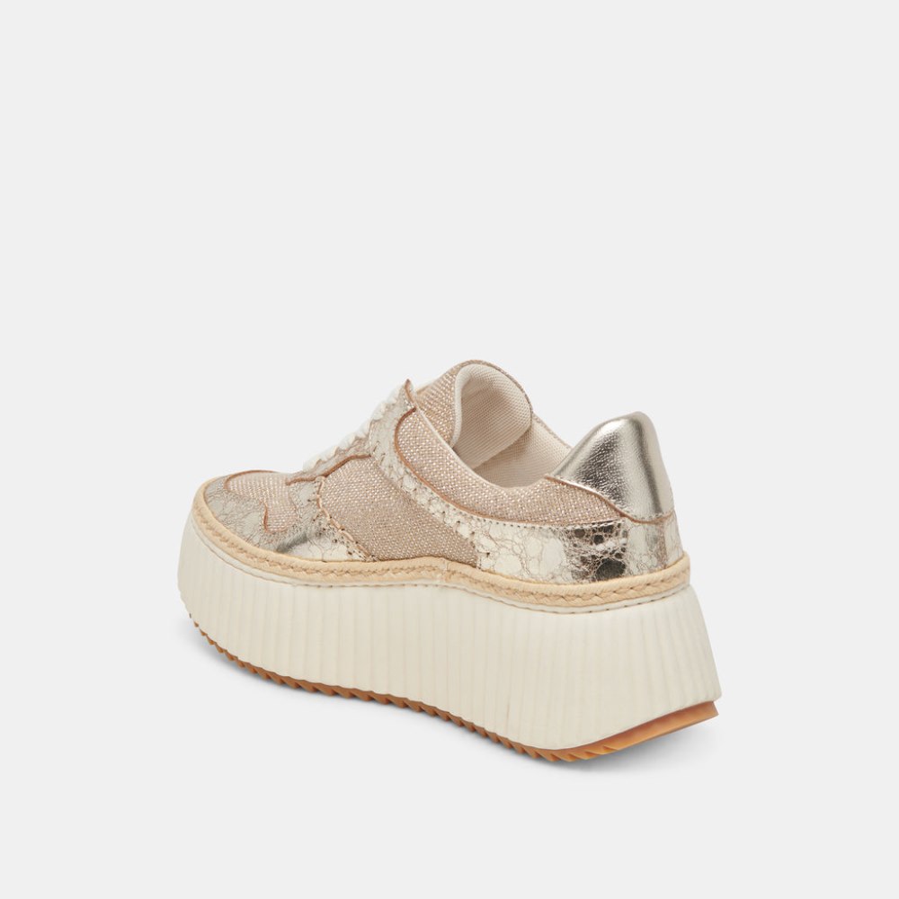 Dolce Vita Dandi Sneakers Light Gold Woven