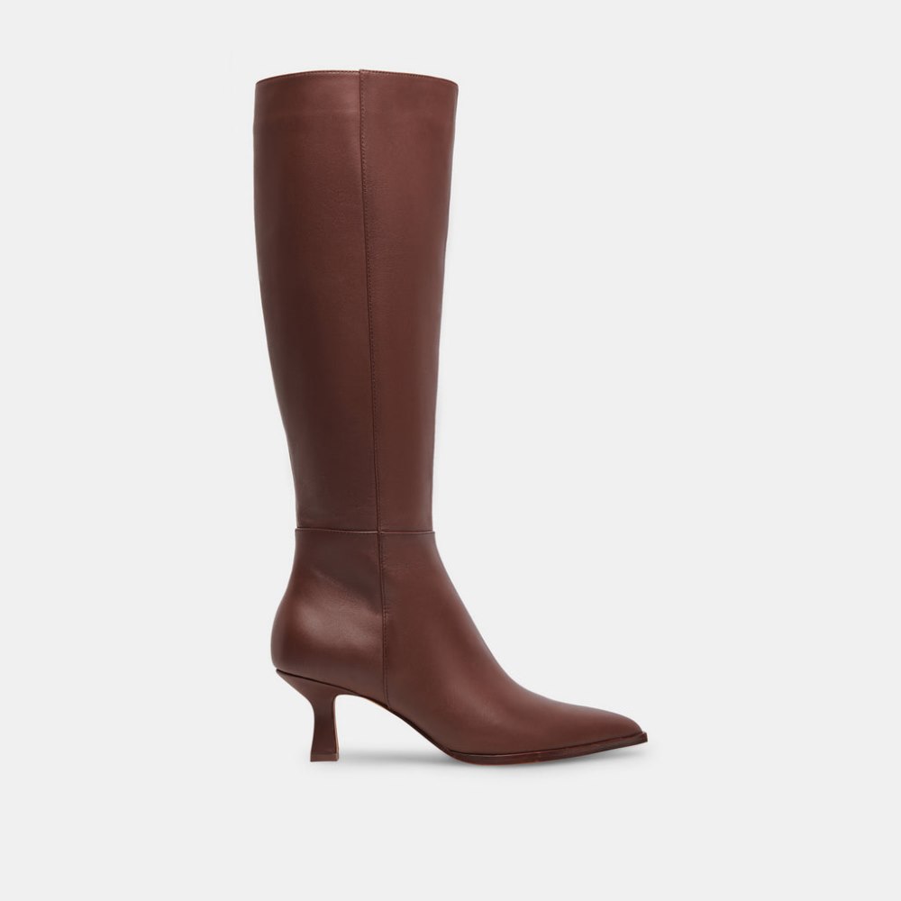 Dolce Vita Auggie Wide Calf Boots Chocolate Leather