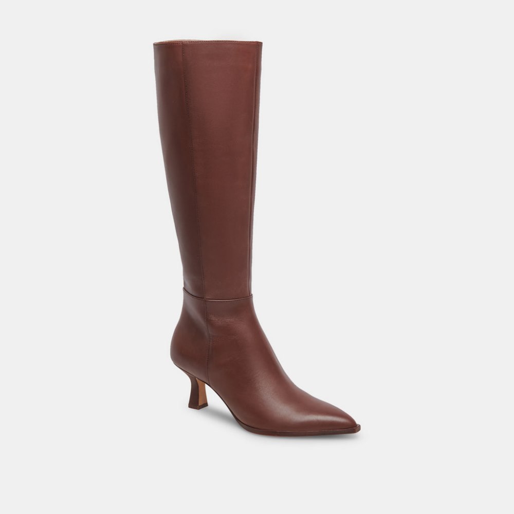 Dolce Vita Auggie Wide Calf Boots Chocolate Leather