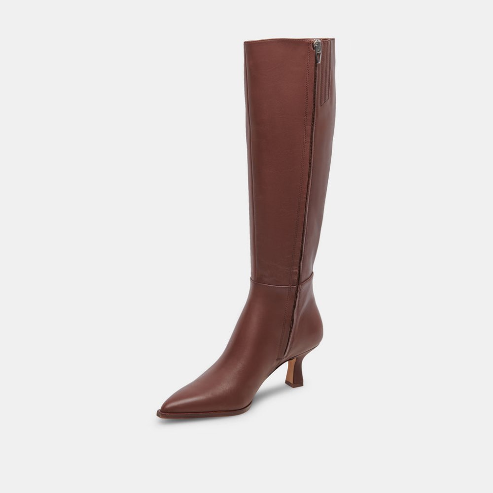 Dolce Vita Auggie Wide Calf Boots Chocolate Leather