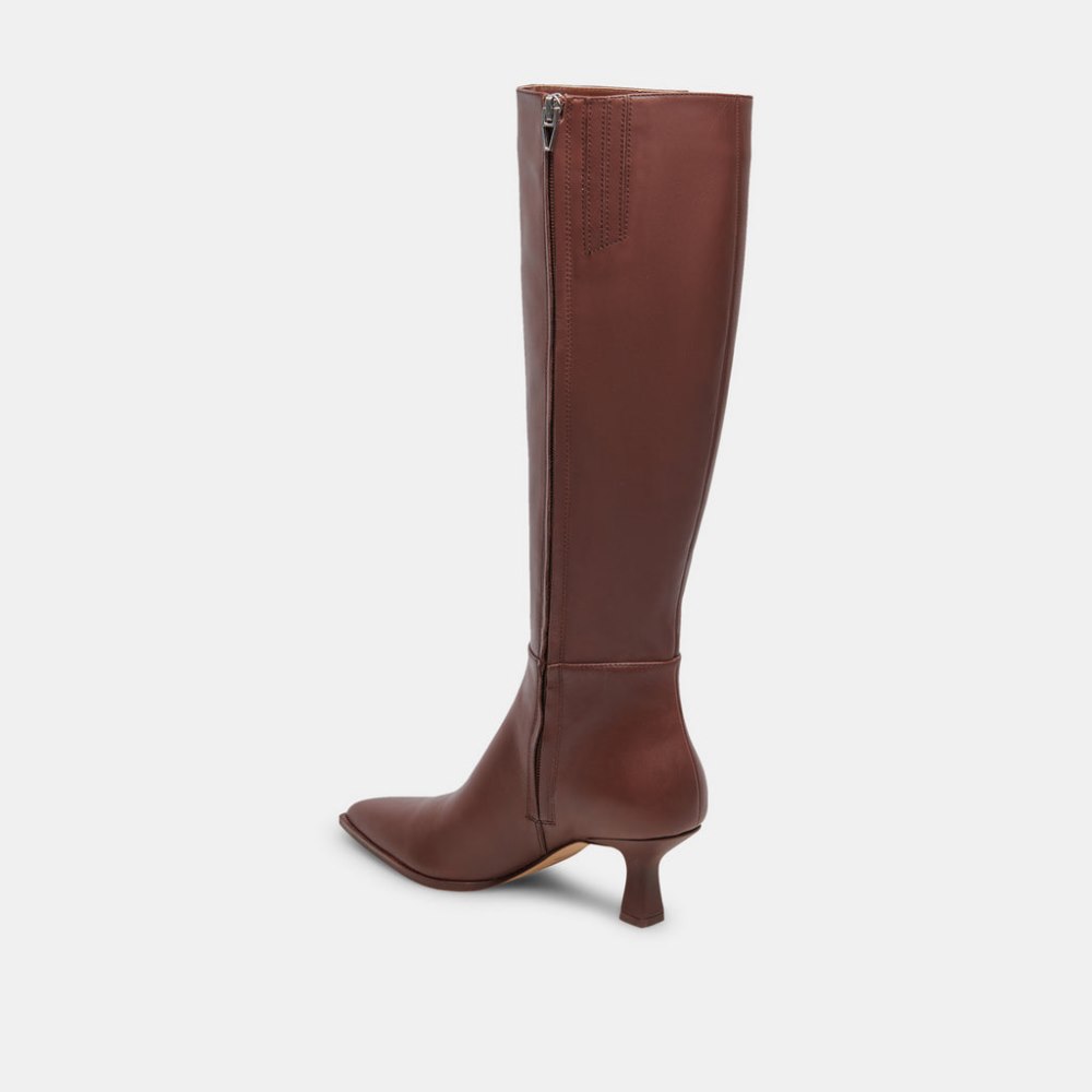 Dolce Vita Auggie Wide Calf Boots Chocolate Leather