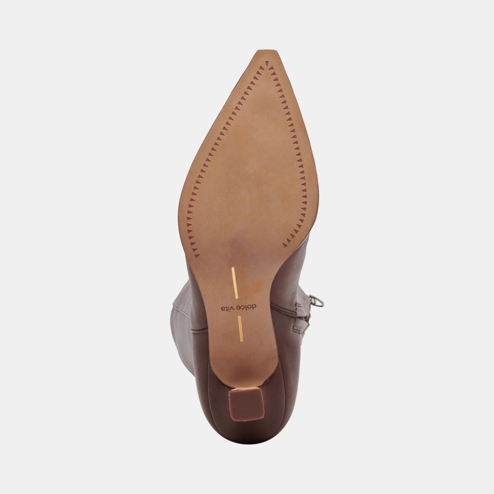 Dolce Vita Auggie Wide Calf Boots Chocolate Leather