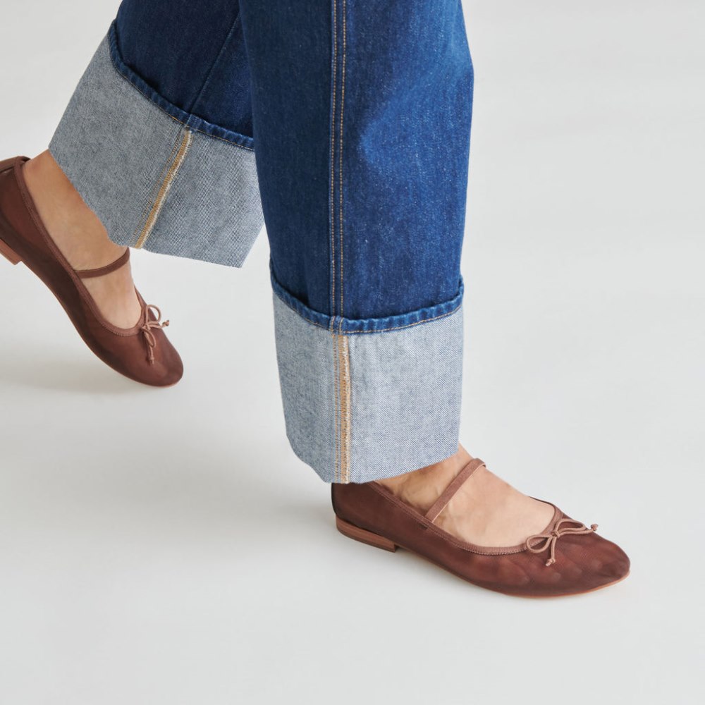 Dolce Vita Cadel Ballet Flats Espresso Mesh