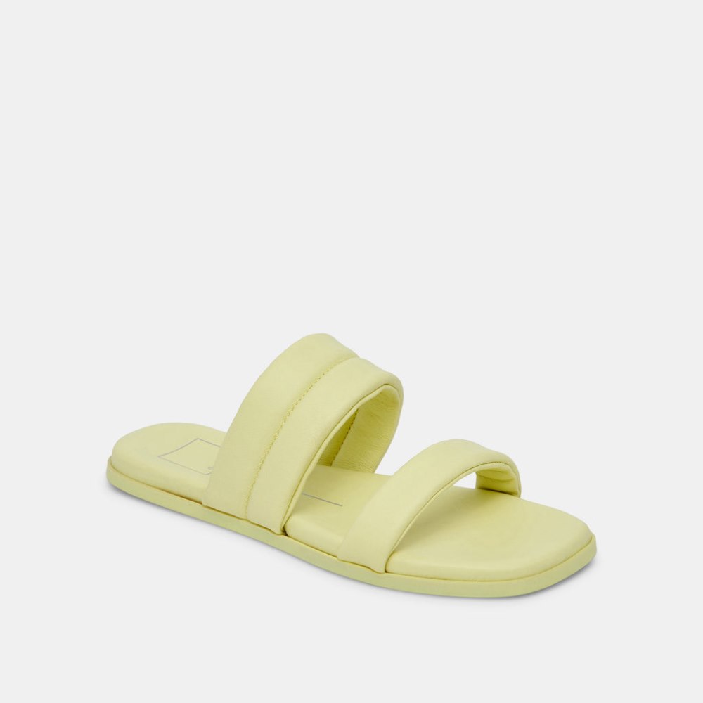 Dolce Vita Adore Sandals Lemon Cream Leather