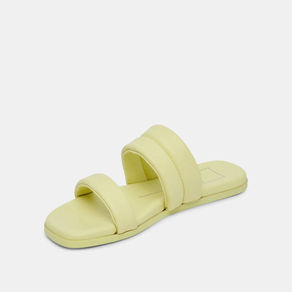 Dolce Vita Adore Sandals Lemon Cream Leather