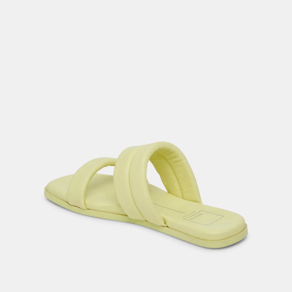 Dolce Vita Adore Sandals Lemon Cream Leather