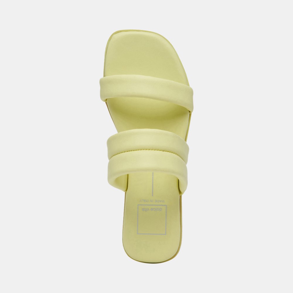 Dolce Vita Adore Sandals Lemon Cream Leather
