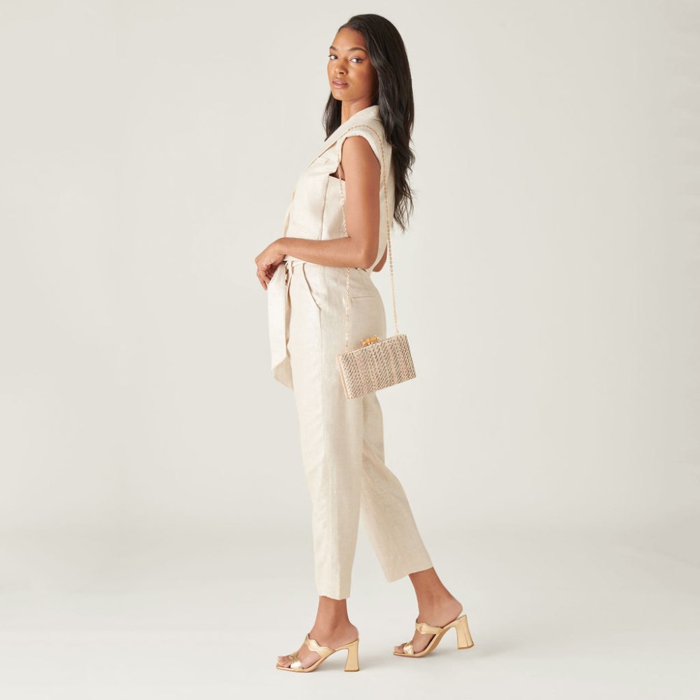 Dolce Vita Ilva Heels Gold Distressed Leather