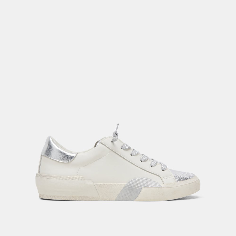 Dolce Vita Zina Sneakers White Silver Leather
