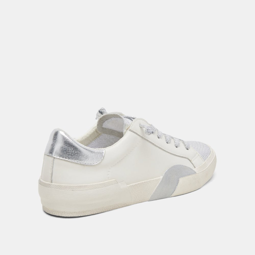 Dolce Vita Zina Sneakers White Silver Leather