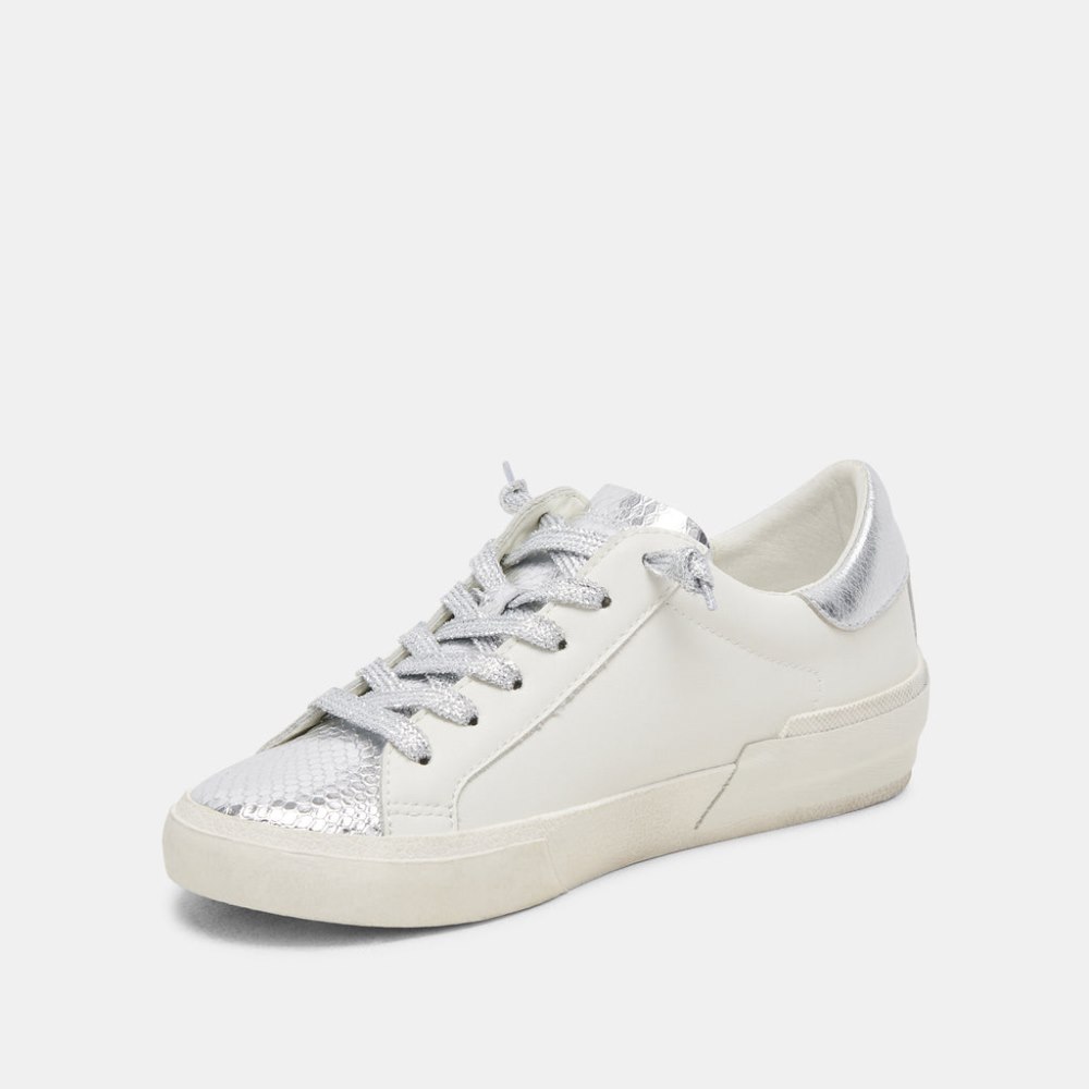Dolce Vita Zina Sneakers White Silver Leather