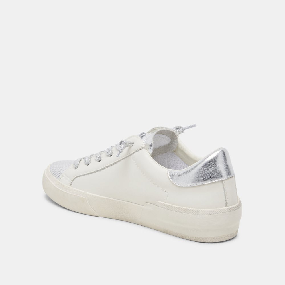 Dolce Vita Zina Sneakers White Silver Leather