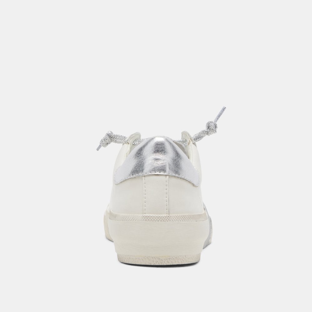 Dolce Vita Zina Sneakers White Silver Leather