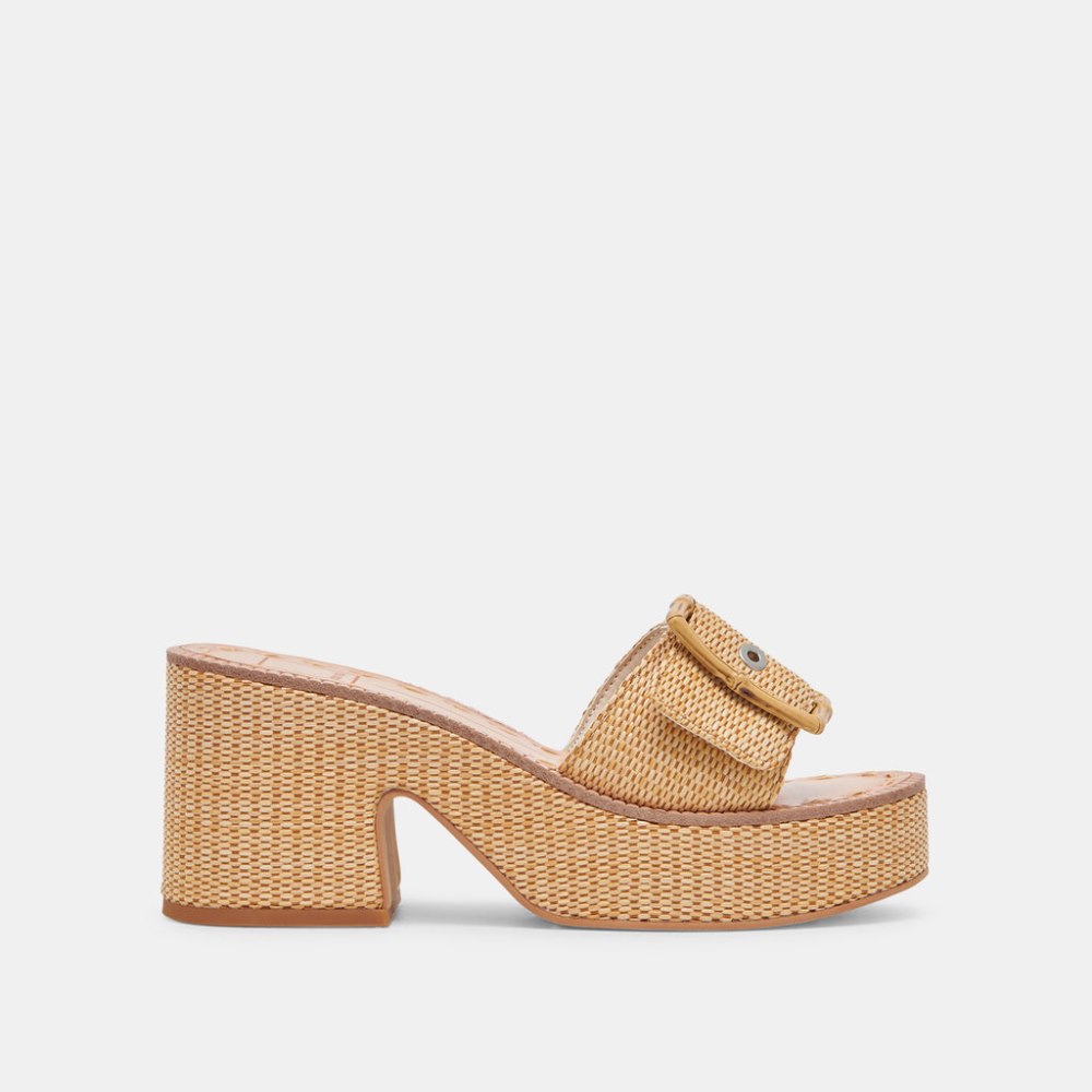 Dolce Vita Era Heels Warm Natural Raffia