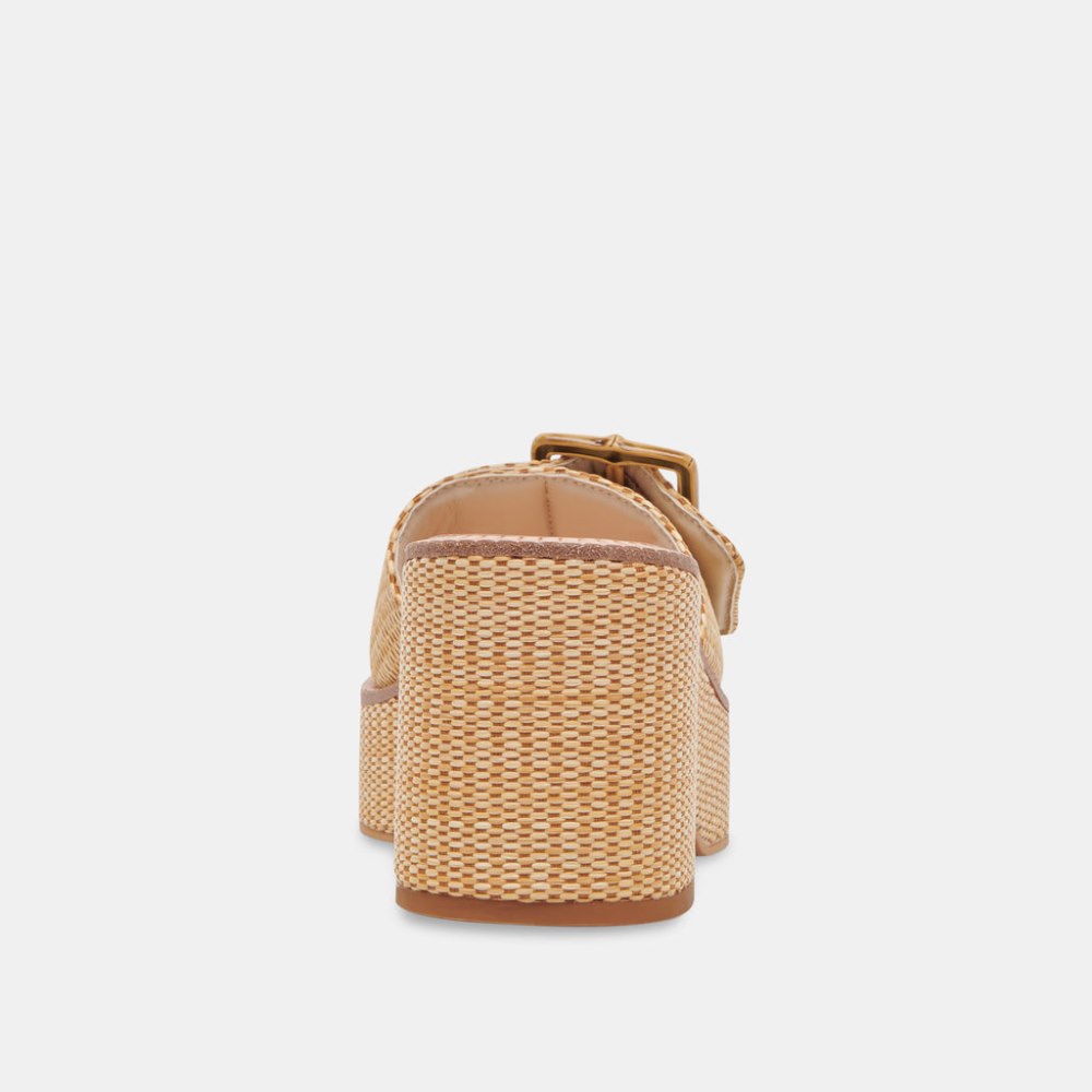 Dolce Vita Era Heels Warm Natural Raffia