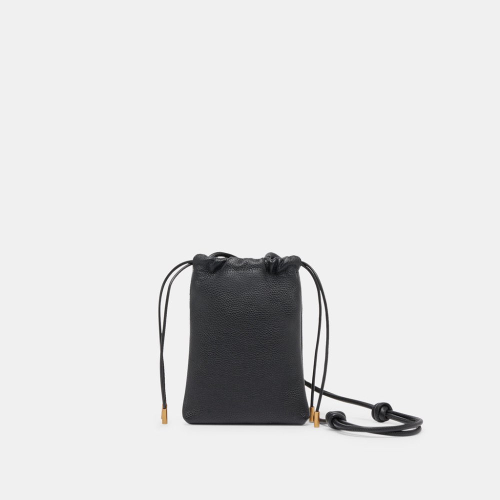 Dolce Vita Evie Crossbody Pouch Black Pebble Leather