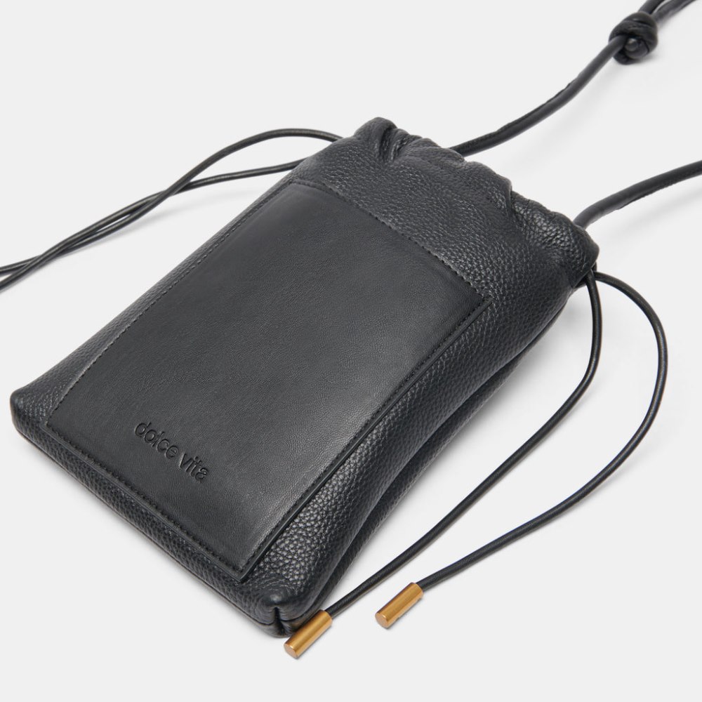 Dolce Vita Evie Crossbody Pouch Black Pebble Leather