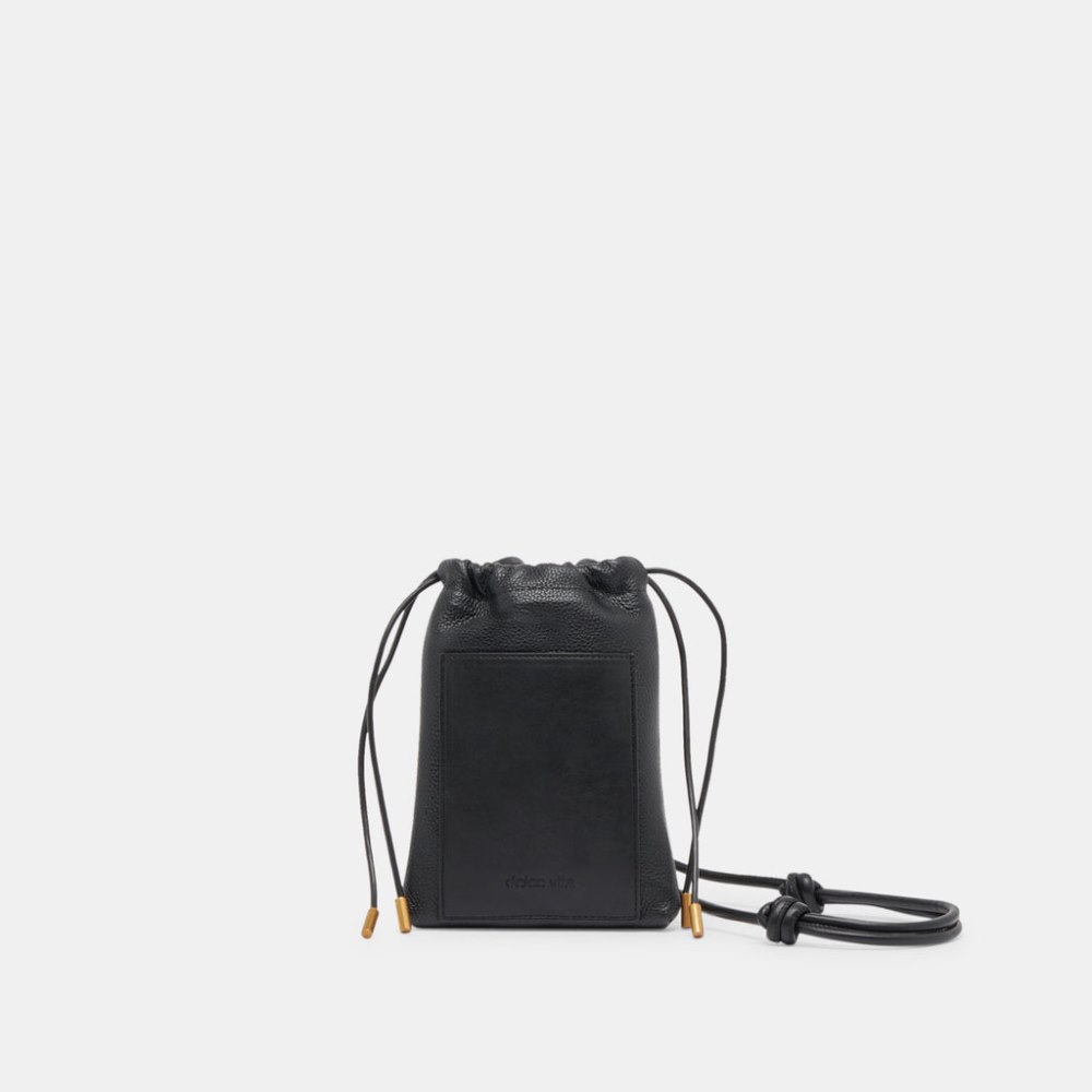 Dolce Vita Evie Crossbody Pouch Black Pebble Leather