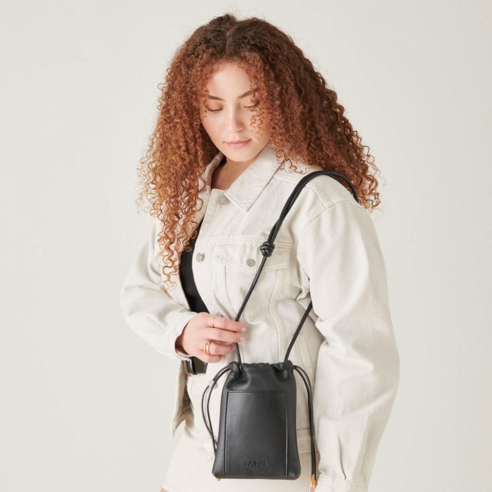 Dolce Vita Evie Crossbody Pouch Black Pebble Leather