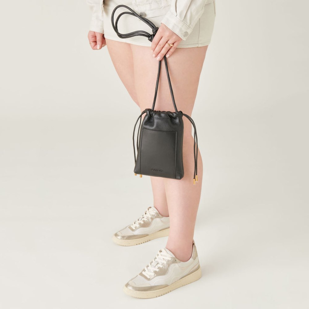 Dolce Vita Evie Crossbody Pouch Black Pebble Leather