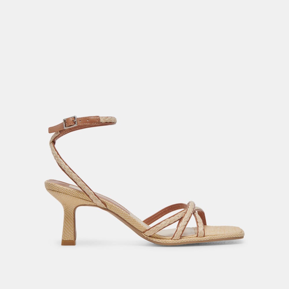 Dolce Vita Manji Braid Heels Brown Natural Jute