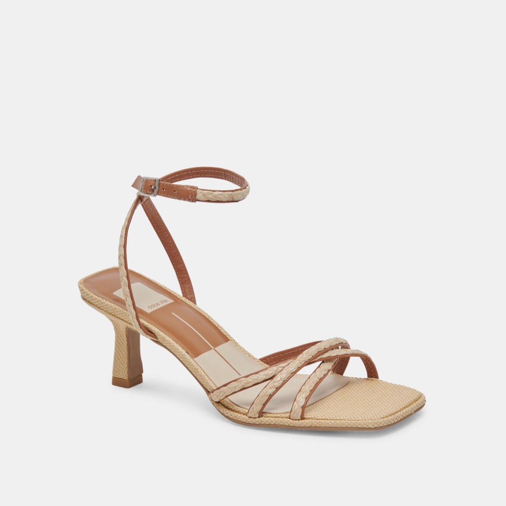 Dolce Vita Manji Braid Heels Brown Natural Jute
