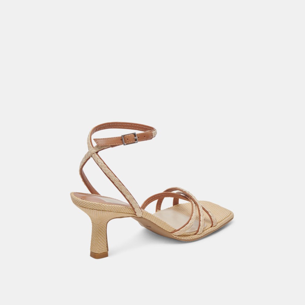 Dolce Vita Manji Braid Heels Brown Natural Jute