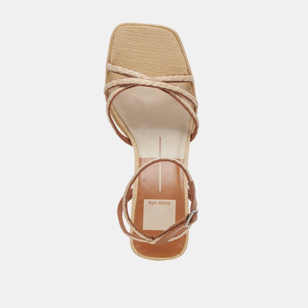 Dolce Vita Manji Braid Heels Brown Natural Jute