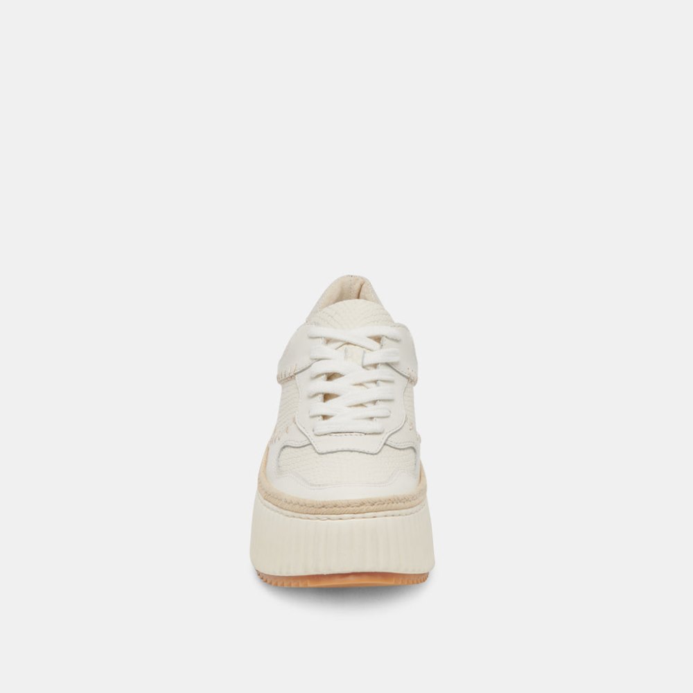 Dolce Vita Dandi Sneakers Off White Embossed Leather