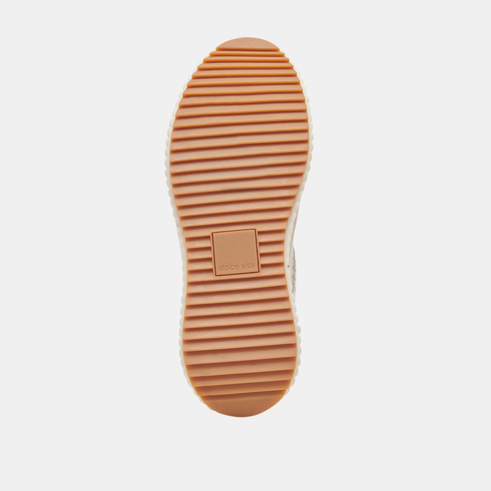 Dolce Vita Dandi Sneakers Off White Embossed Leather