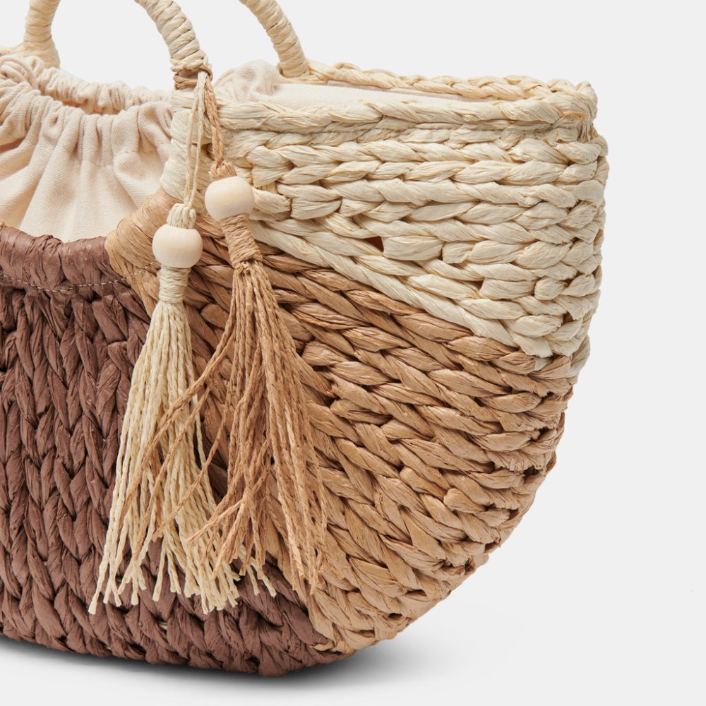 Dolce Vita Estelle Handbag Brown Natural Raffia