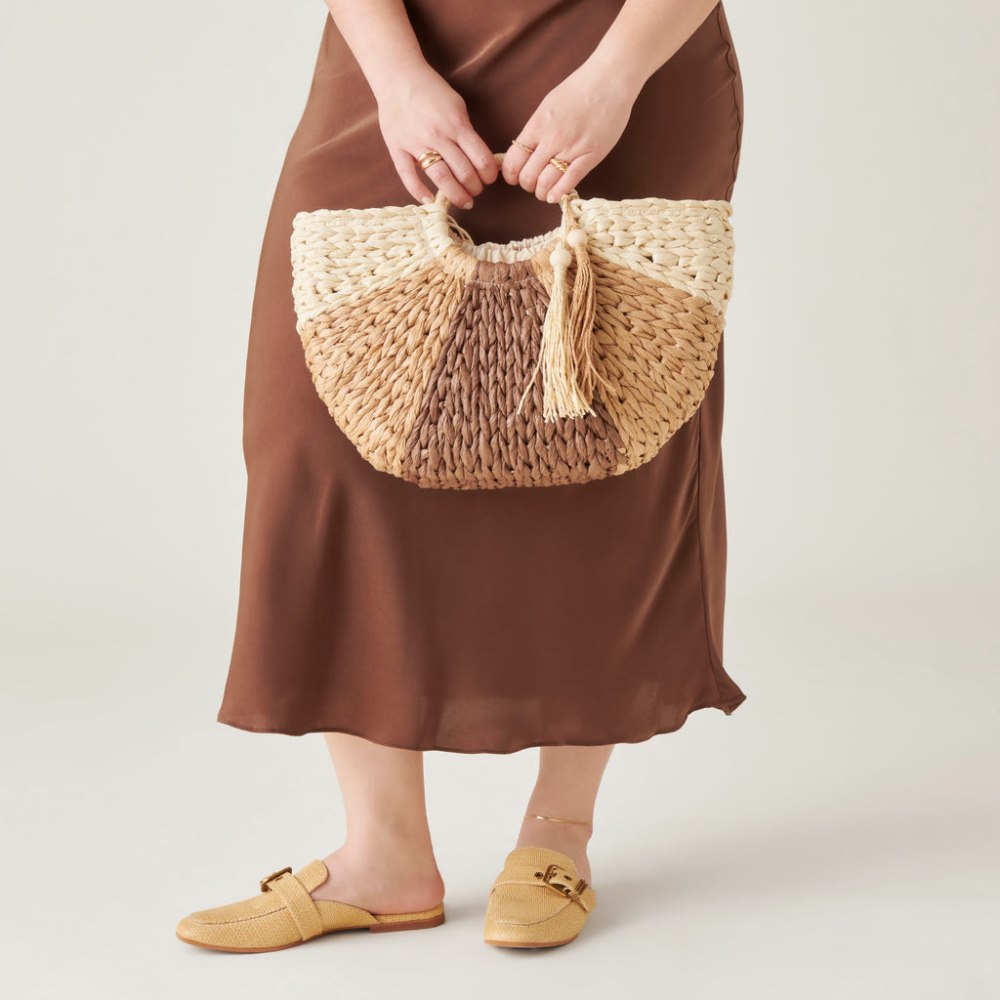 Dolce Vita Estelle Handbag Brown Natural Raffia