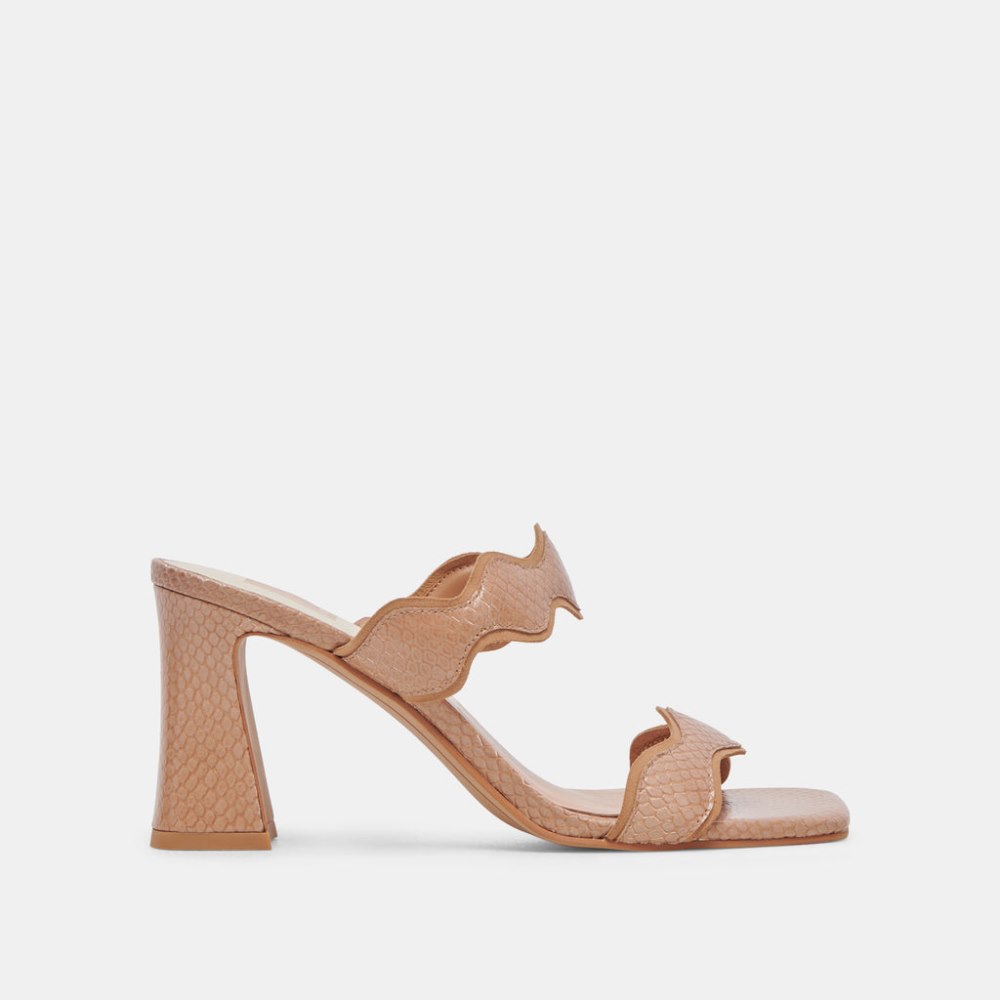 Dolce Vita Ilva Heels Toffee Embossed Leather