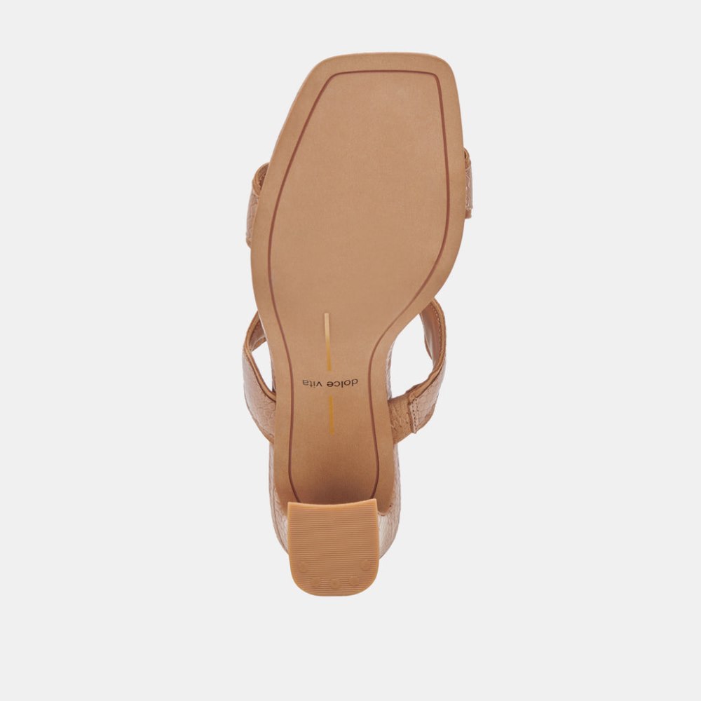 Dolce Vita Ilva Heels Toffee Embossed Leather