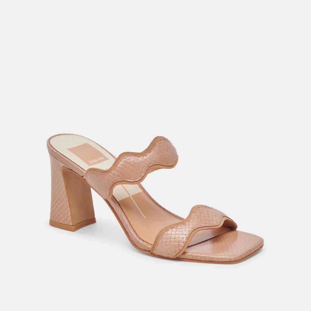 Dolce Vita Ilva Heels Toffee Embossed Leather
