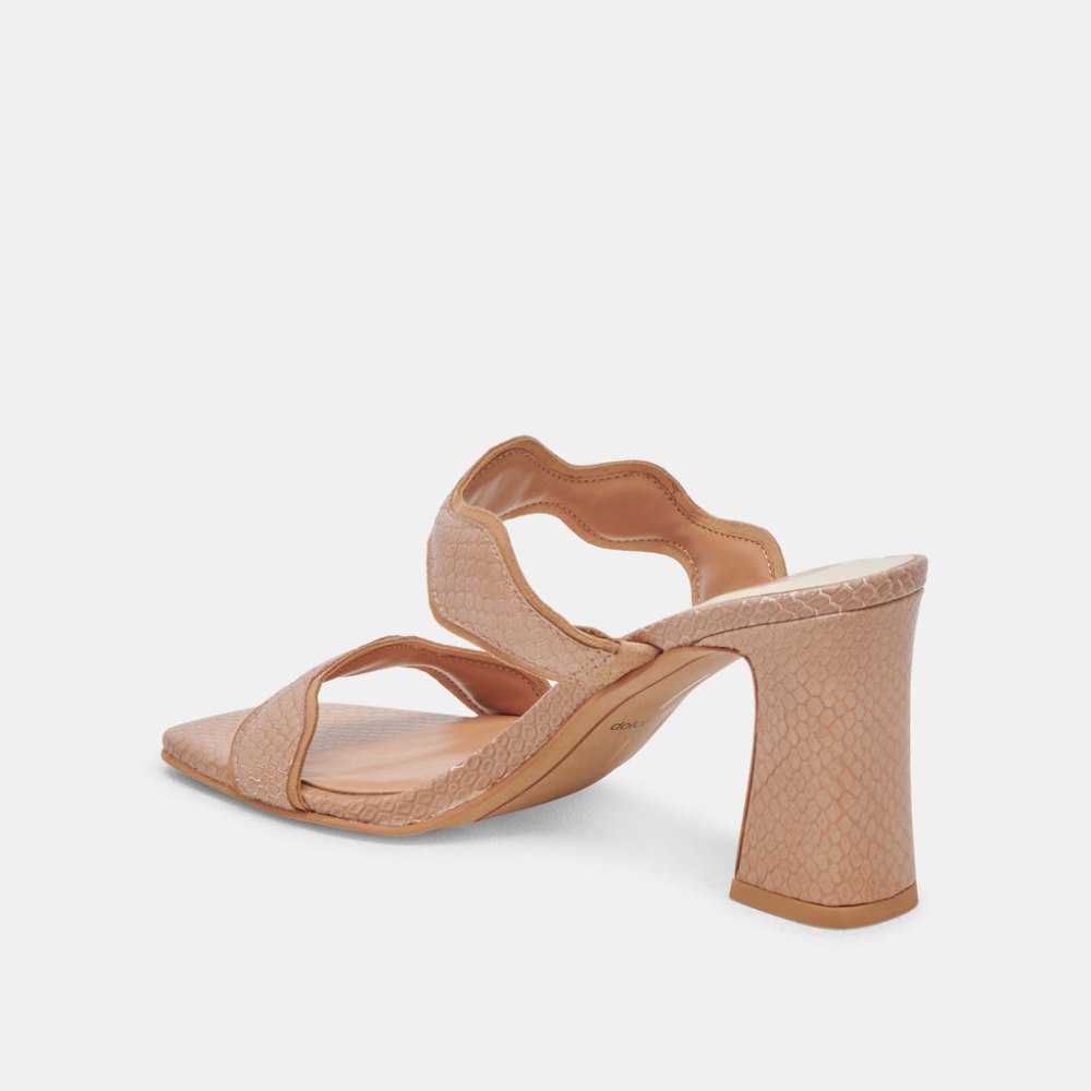 Dolce Vita Ilva Heels Toffee Embossed Leather