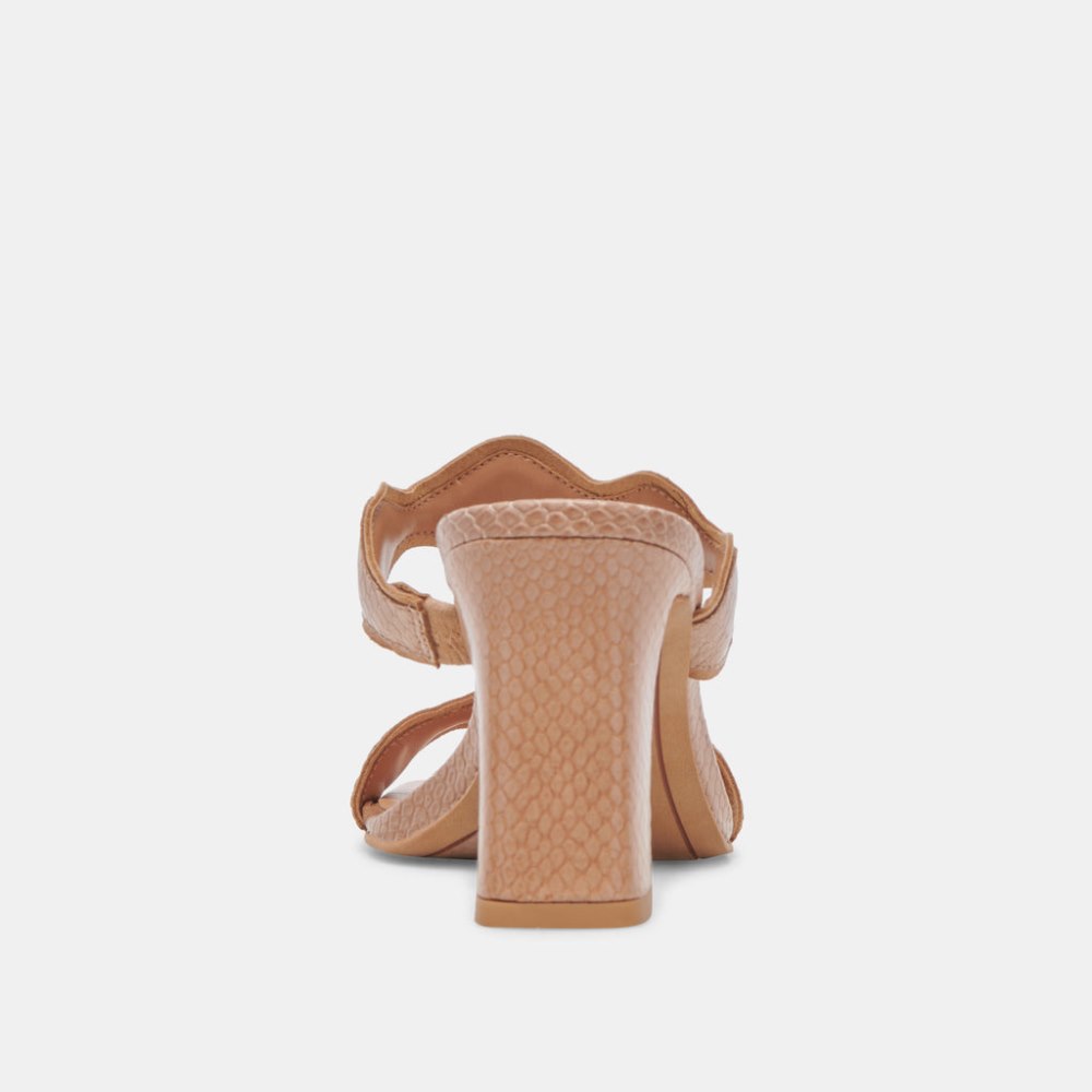 Dolce Vita Ilva Heels Toffee Embossed Leather