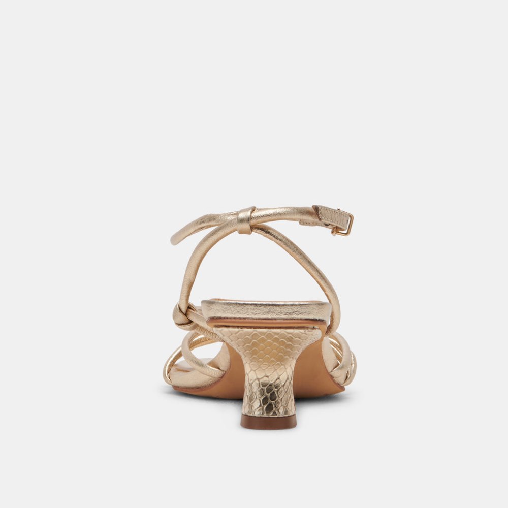Dolce Vita Bev Wide Heels Gold Metallic Leather
