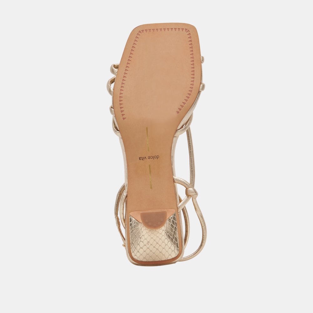 Dolce Vita Bev Wide Heels Gold Metallic Leather