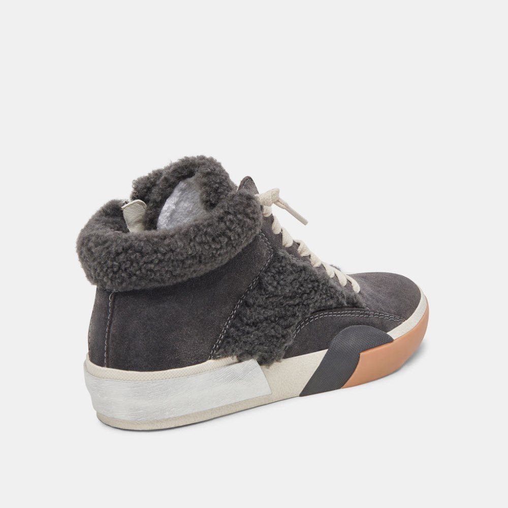 Dolce Vita Zilvia Plush Sneakers Anthracite Suede