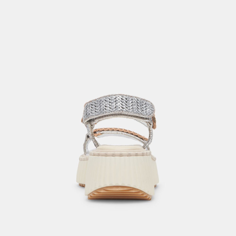 Dolce Vita Debra Sandals Silver Distressed Leather