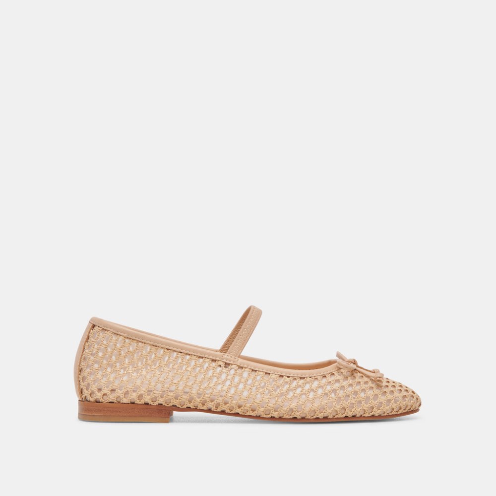 Dolce Vita Carin Raffia Ballet Flats Lt Natural Raffia